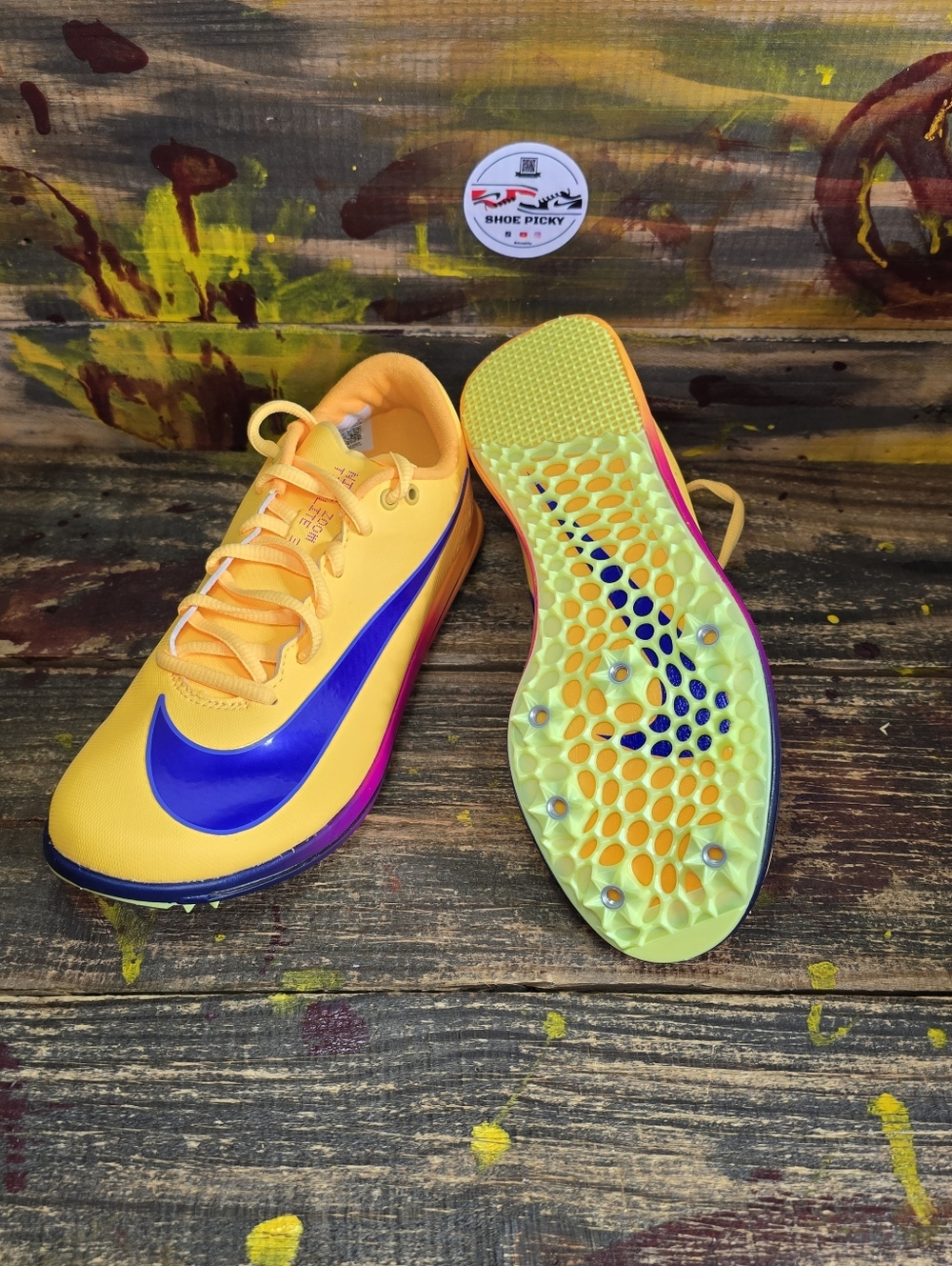 Nike Triple Jump Elite 3 Track Shoes Mens Sz 5.5 Citron Yellow HV6425-800 Spikes - Picture 7 of 8